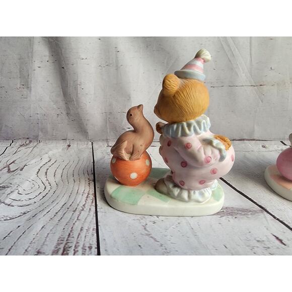 Vintage Homco #8881 Set of 2 Figurines Bears As Clowns Dog Seal Circus - Picture 4 of 9